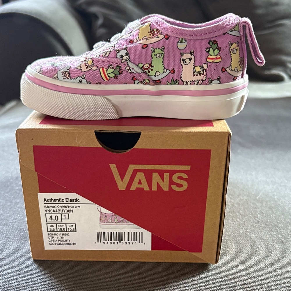 Vans Kids' Lavender Llama Print Sneakers
